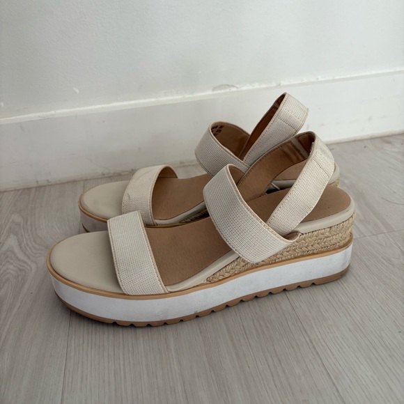 Madden NYC Platform Sandals – Beige Canvas Espadrille – Women’s Size 8 - Picture 3 of 8